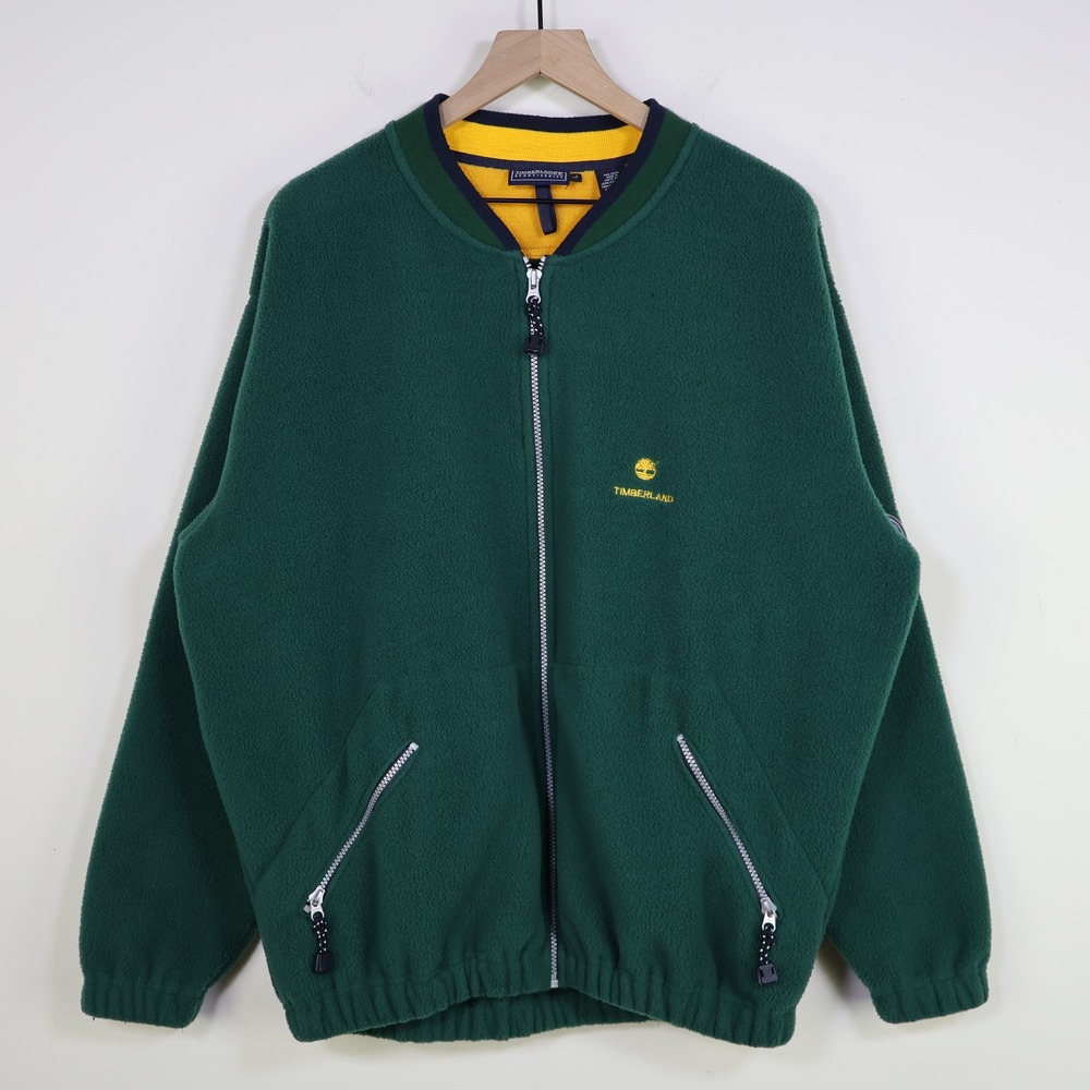 Vintage 1997 Timberland Sport Series Fleece Jacket L Gorpcore Full Zip Green